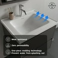 thumbnail image 6 of 24'' Bathroom Vanity with Sink, Wall Mounted Small Bathroom Vanity with Soft-Close System Modern Floating Cabinet with Faucet, Pop-up Drain, P-Trap, Grey, 6 of 8