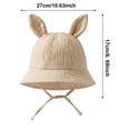 thumbnail image 3 of Kids Girls Cotton Sun Hat Kids Bucket Hat Khaki Summer Outdoor Breathable Hat with Adjustable Chin Strap,Size Free Size, 3 of 6