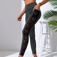 thumbnail image 6 of Mesh Leggings for Women Tummy Control Butt Lifting Yoga Pants High Waisted Compression Workout Leggings with Pockets, 6 of 7