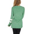 thumbnail image 2 of VISgogo Camiseta a rayas informal para mujer, suéter con abertura con cuello en V y manga larga con bloque de color para adultos VISgogo  moda, 2 of 5