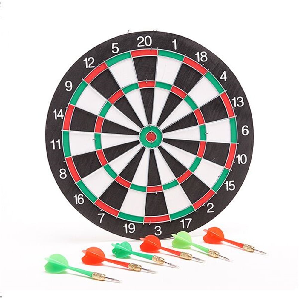 15" Inch Magnetic Dart Board Dartboard Game Play For Adults Or Kids With 6 Darts 