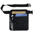thumbnail image 1 of Riñonera para herramientas de jardinería, bolsa para dinero en la cintura para camarero de restaurante con soporte para lápiz con cinturón ajustable y soporte para cheques (negro), 1 of 5