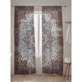 thumbnail image 2 of Sheer Curtains 96 Inches Long 2 Panels Set for Living Room, Retro Southwest Semi Sheer Curtains for Windows, Boho Rustic Ethnic Tribal Patterns Red Voile Window Treatments Rod Pocket Curtain, 2 of 4