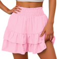 thumbnail image 4 of Charmgo Womens Shorts Casual Shorts for Women 2025 Summer High Waisted Ruffle Shorts Flowy Pleated Hem Casual Shorts Butterfly Shorts Women Summer Shorts for Women H M, 4 of 7