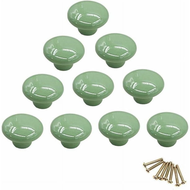 Herrajes decorativos para muebles para su hogar, amplia aplicación, material cerámico, aspecto brillante, resistente, duradero, bonitos pomos verdes para cajones, armarios, puertas, alacenas, cajas
