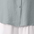 thumbnail image 5 of Stichou Womens Linen Shirts 2026 3/4 Sleeve Casual Tshirts Vacation Tunic Tops Summer Trendy Floral Blouses Cyan 2XL, 5 of 6