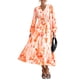 thumbnail image 1 of Vestido Midi Floral PRETTYGARDEN Rojo con Escote en V y Manga Larga Talla S, 1 of 6