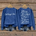 thumbnail image 2 of Women's Lightweight Long Sleeve Crewneck Sweatshirt Letter Printed Loose Blouse Top Casual Comfortable Soft Pullover, 2 of 8