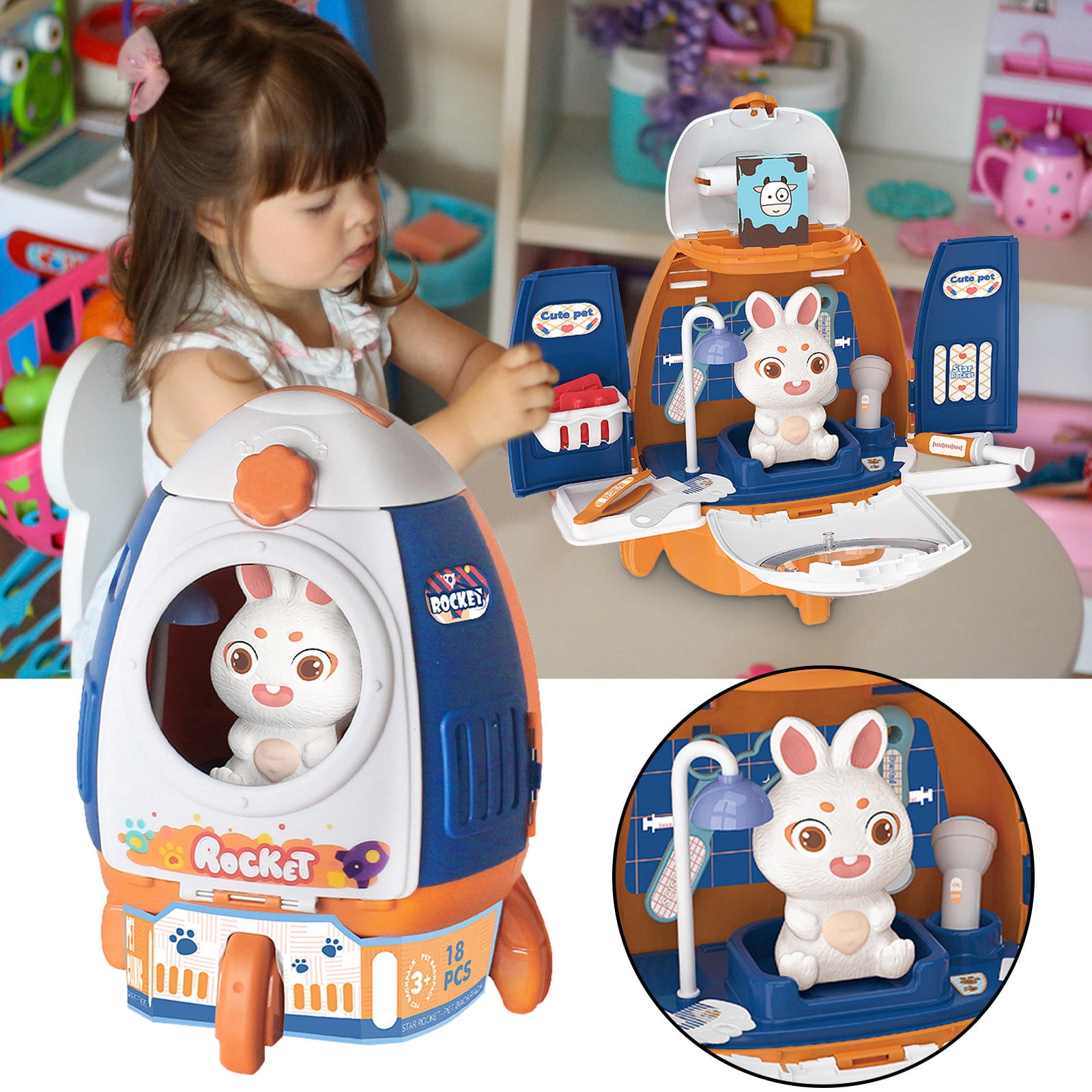 Miraculous Toys for kids Rabbit House Camping Toy Transforming Rabbit Camper Dream House With Little Rabbit Pretend Van Play Set Girls Boys Toy