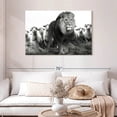 thumbnail image 2 of Elephant Stock Lion Among Sheep Wall Art - Horizontal Canvas Wall Art - Living Room Wall Decor - Animal Canvas - Gray And Black Decor By Zenzdesign - 45" x 30", 2 of 8