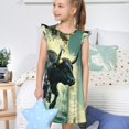 thumbnail image 4 of Fotbe Bull Charging Through Waves Vestido de Dormir para Niñas de 3 a 10 Años, Mangas Cortas, Estilo Princesa, Pijama Camisón con Mangas Voladas-Small, 4 of 6