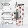 thumbnail image 2 of Bow Knot Gift, 40 Oz Bow Knot Tumbler with Handle & Straw, Birthday Gifts for Your Girlfriend Women, Stainless Steel Pink Leopard Print Bow Cup, Gifts for Mothers Day, 2 of 7