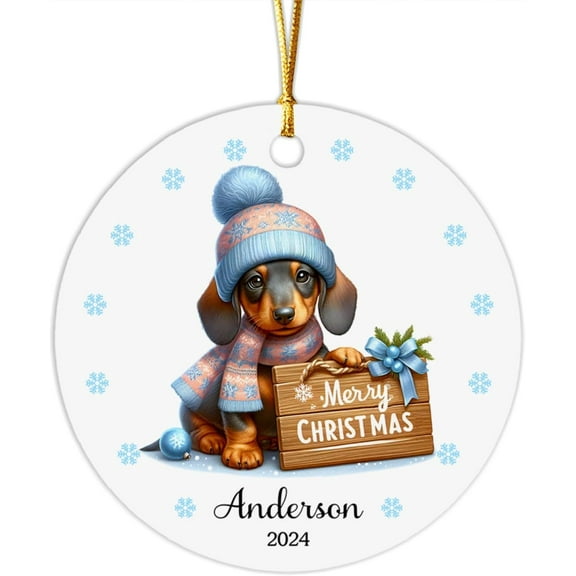 Dachshund Ornament for Christmas 2025, Personalized Name and Year Dachshund Christmas Ornament Dachshund Merry Christmas Ornament, Gifts for Dachshund Lovers, Dog Ornament for Friends kh9jw7
