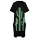thumbnail image 4 of Three Beautiful Green cactus suculenta en negro Design vestido suelto con bolsillo para mujer vestidos de graduación elegantes de lujo, 4 of 6