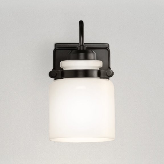 Luxury Transitional Bath Light, Large Size: 9''H x 7''W, with Modern Farmhouse Style Elements, Matte Black Finish, UHP4542 from the Bowman Collection by Urban Ambiance