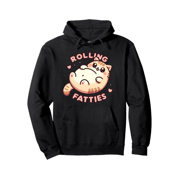 Men's Hoodie with Cute Cat Print, Casual Long Sleeve Sweater, Loose Fit