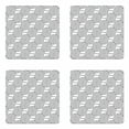 thumbnail image 1 of Geometric Coaster Set of 4, Diagonally Aligned Zigzag Lines and Swirls Pattern Retro Geometric Concept, Square Hardboard Gloss Coasters, Standard Size, Black and White, by Ambesonne, 1 of 2