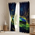thumbnail image 4 of Feelyou Futuristic Sports Car Black Out Curtains, Neon Glowing Lightning Curtains Pack of 2 (42x63 Each), Teens Kids Boys Girls Bedroom Curtains, Black Out Curtains Decor, 4 of 7