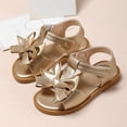 thumbnail image 6 of NIEWTR The Children girls Baby Girls and Toddler Flat Sandals With Adjustable Ankle Strap(Gold,8.5), 6 of 8
