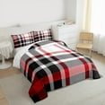 thumbnail image 3 of jejeloiu Abstract Geometric Grid Full Size Comforter Sets,Checkered Plaid Pattern Bedding Comforter Set,Pink Black White Line Bedding Sets For Girls Kids,Microfiber Bedroom Decor Reversible,3 Pieces, 3 of 8