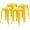 Yellow, variant on Favory 30 Inches Metal Bar Stools Industrial Barstools Stackable High Backless Stools Vintage Indoor Outdoor Stackable Kitchen Stools Set of 4 (Yellow)