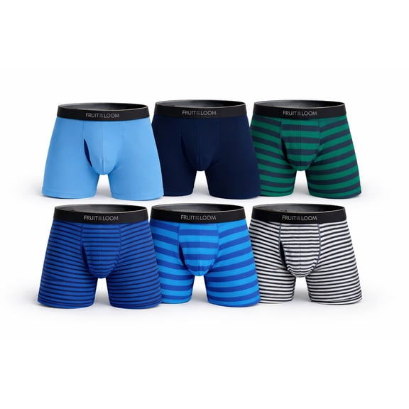 Fruit of the Loom Men's Coolzone Boxer Briefs, Moisture Wicking & Breathable, Assorted Color Multipacks - 6 Pack - Assorted Stripe/Solid XX-Large
