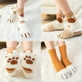 thumbnail image 3 of Sonducket 3 pares de calcetines de suelo lindos dibujos animados Animal Paw cómodo lindo invierno dormir calcetín calzado accesorios para mujer Medias naranja cálido Sonducket AP013458-02, 3 of 6