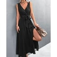 thumbnail image 2 of Summer Dresses For Women Solid Color Womens Dresses Side Split Midi Dress Alsol Lamesa, 2 of 6