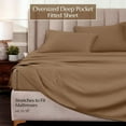 thumbnail image 5 of Superior Egyptian Cotton Deep Pocket 1000 TC Sheet Set, Olympic Queen, Taupe, 5 of 14