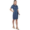 thumbnail image 4 of Banny Jeans ® Women's Denim Short Sleeve Collared Neck Button Down shirt dress, 4 of 5