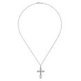 thumbnail image 2 of 1.00 Ct Beautiful Round Shape Real Diamond Style Cross Pendant Necklace for Ladies Solid 14K White Gold With 18 inches chain, 2 of 3