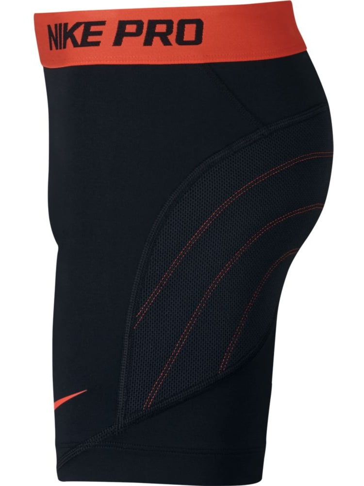 orange and black nike pro shorts