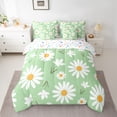 thumbnail image 2 of Homewish Kids Green Cartoon Bedding Comforter Set 7pcs, Groovy Flower Floral Queen Bedding Sets, Kawaii Princess Style Reversible Queen Sheet Sets, Lightweight Room Decor, 2 of 7