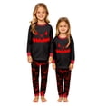 thumbnail image 2 of Family Matching Halloween Pajama Set, 2 Piece Long Sleeve Top & Pants, Pumpkin Bat Print Sleepwear Loungewear for Holiday Family Gathering Home Wear,6 Years, 2 of 5