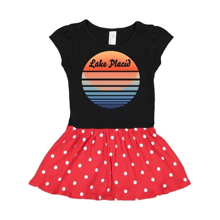 

Inktastic Lake Placid Retro Sunset Gift Toddler Girl Dress