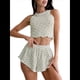thumbnail image 1 of Pijama de Verano con Estampado de Leopardo para Mujer, Sin Mangas, Amor M, 1 of 9