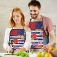 thumbnail image 5 of Pioneer Flower Floral Print Pattern Apron-Garden Aprons for Women with Pockets-Cotton Linen Waterproof Kitchen Cooking Gardening Aprons Adjustable for Kitchen,Cooking,BBQ and Salon 33x27 Inch, 5 of 7