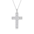 thumbnail image 3 of 3Ct Round Cut Real Moissanite Womens Cross Pendant Necklace 14K White Gold Plated, 3 of 4
