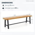 thumbnail image 2 of GVN Patio Bench Weatherproof Outdoor Bench, 63 Inch 3-Person Acacia Patio Wood Outdoor Backless Bench-Set of 1, 2 of 8