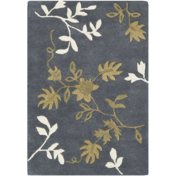SAFAVIEH Soho Mable Floral Wool Area Rug, Dark Grey, 2' x 3'