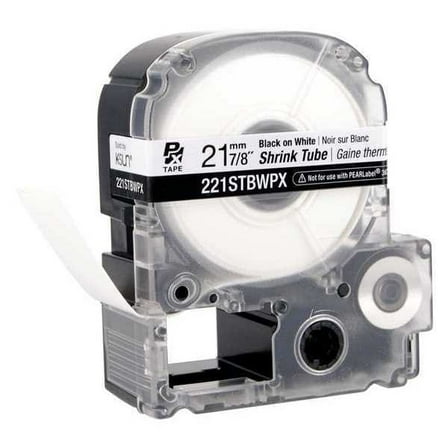 Epson Heat Shrink Tube,Black on White,0.875inW 221STBWPX