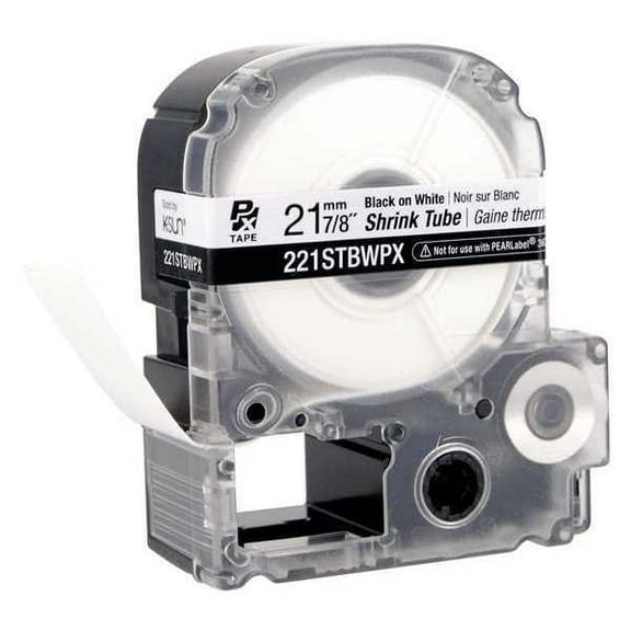 Epson Heat Shrink Tube,Black on White,0.875inW 221STBWPX