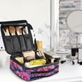 thumbnail image 5 of FORMRS Travel Makeup Bag Large Capacity Train Case Cosmetic Organizer with Adjustable Dividers, Vibrant Art Flowers, 5 of 8