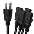 thumbnail image 2 of Strhowill 3M NEMA 5-15P TO 4 X IEC320 C13 Computer Power Splitter Cord, NEMA 5-15P to C13 - 4 x C13 Y-Cable, Power Cord Y Splitter Cable, 2 of 5