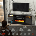 thumbnail image 5 of BREEZEHEAT Electric Fireplace TV Stand-70 inch TV Stand with 36" Electric Fireplace-Living Room Tv Cabinet with Storage for TVs Up to 80"-Led Entertainment Center，Modern Media Console (Black), 5 of 10