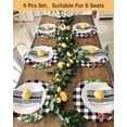thumbnail image 4 of 15 Inch Round Placemats Set of 6, Christmas Red Truck Non Slip Heat Insulation PP Table Mats, Xmas Tree Bow Farm White Black Plaid Washable Place Mats for Kitchen Dining Party Table Decor, 4 of 7