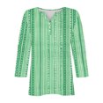 thumbnail image 4 of Fiudx Camisas para Mujer Blusa de Manga 3/4 Corta Estampada a La Moda para Mujer, Blusa Informal con Cuello Redondo, 4 of 4