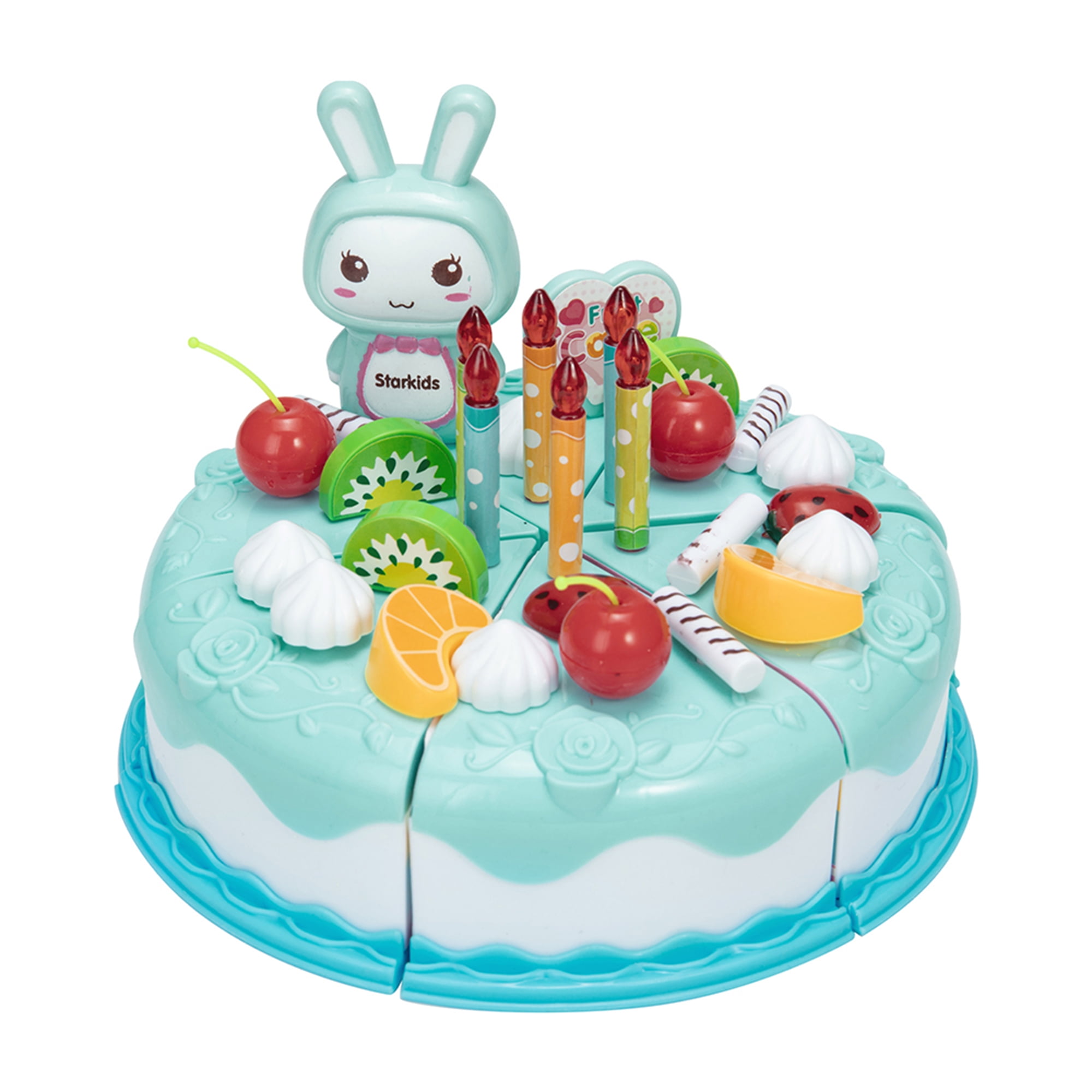 Diy Cutting Pretend Play Birthday Party Cake Decorating Party Play Food Toys Set Candles Fruit Dessert Children S Day Girls Boys Gift Walmart Com