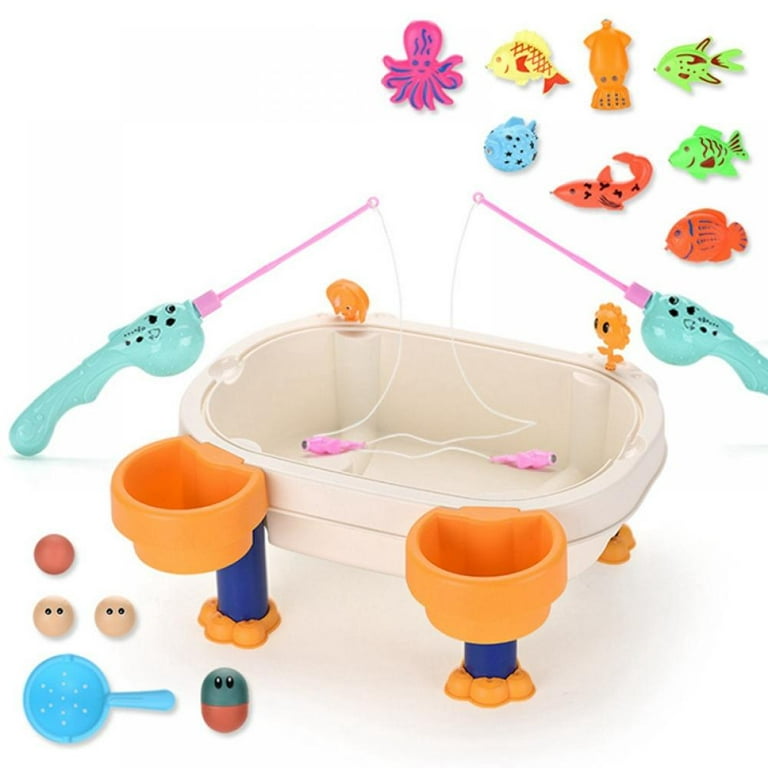 Children Magnetic Fishing Tray Sand Water Play Table Parent-child Interactive Toys Game Pool Water Baby Bath Toys, Size: 27.5
