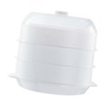 thumbnail image 3 of GUOOL Cuiseur Vapeur Rond pour Micro-Ondes Cuisson Rapide Couverture Transparente Empilable Cuisine Blanc Trois Couches, 3 of 9